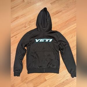 Yeti Black Hoodie with Teal Logo - Men's Medium